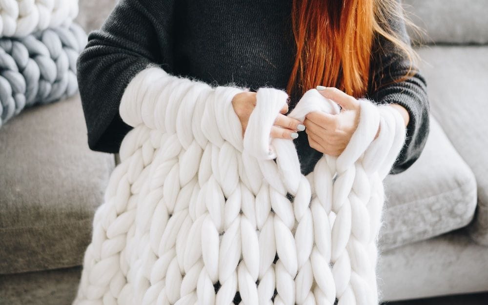 diy chunky knit blanket