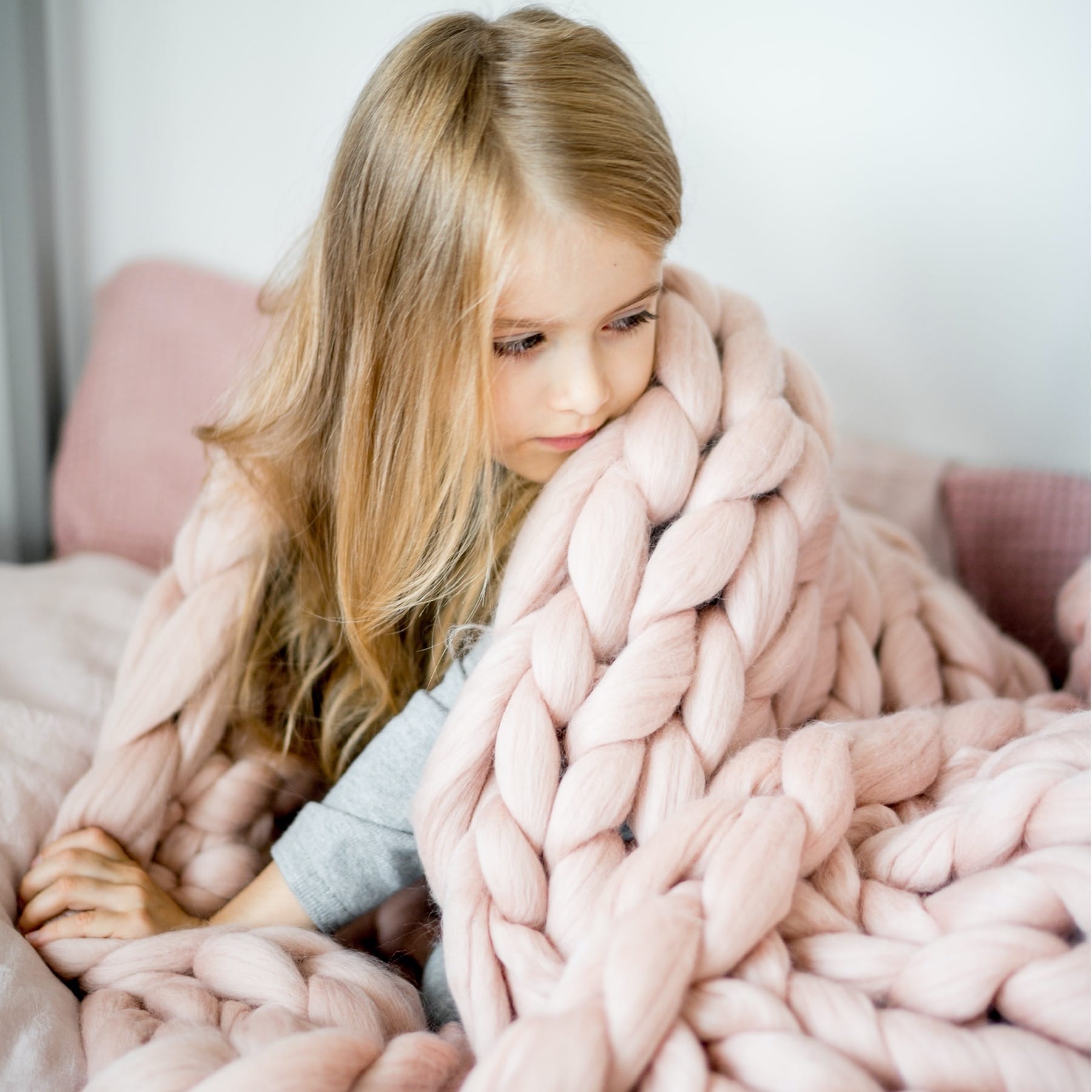 kids wool blanket pink