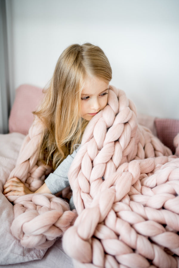 Kids Cozy Throw Blanket Kids Blanket Dusty Pink 115x150
