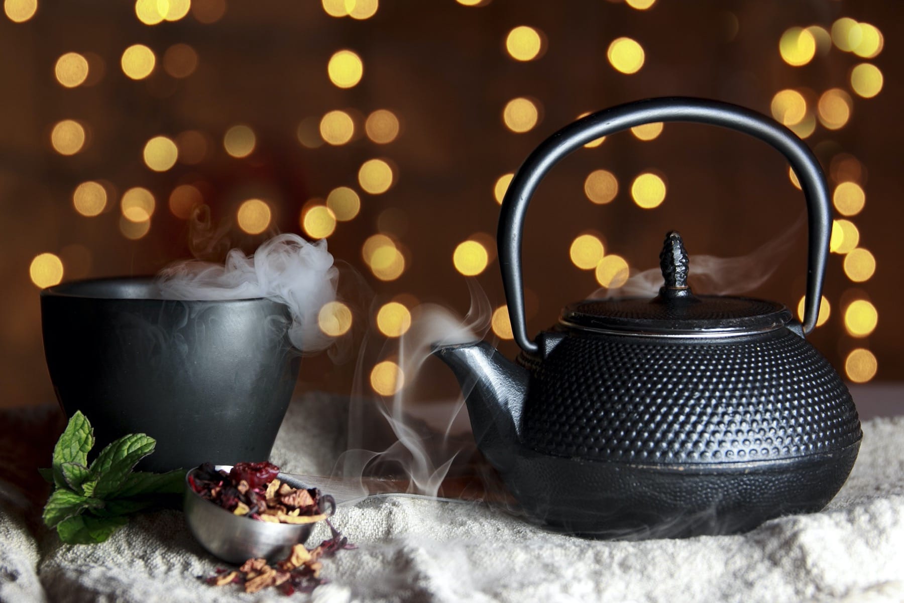 winter tea in pot